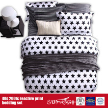 133*72 распечатанных черно белое постельное белье для гостиницы/домашнего использования